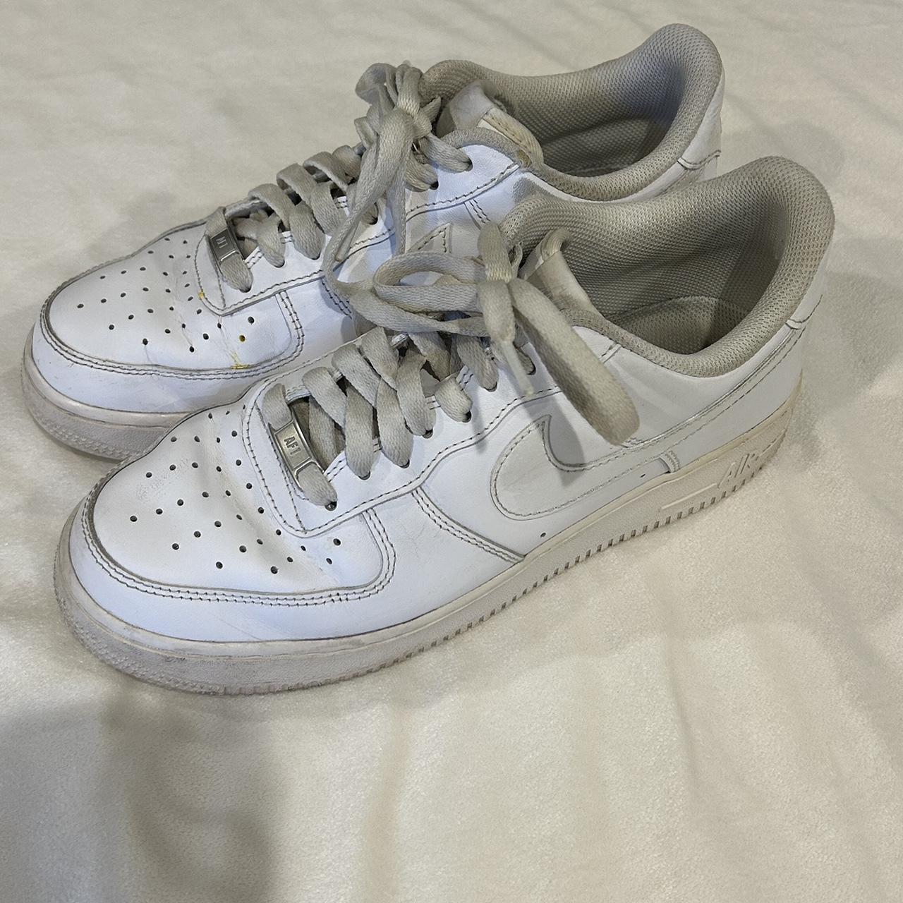 White Nike Air Force Pre-Owned Size 9 good... - Depop