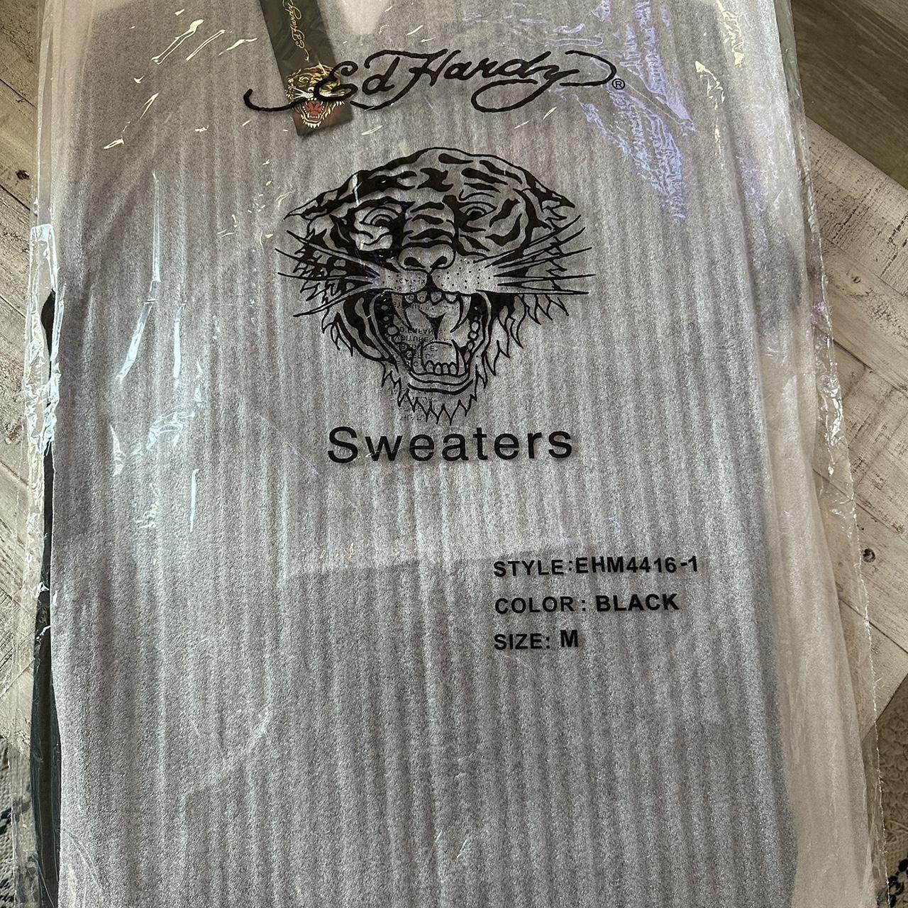 Ed Hardy knit sweater zip up M Depop