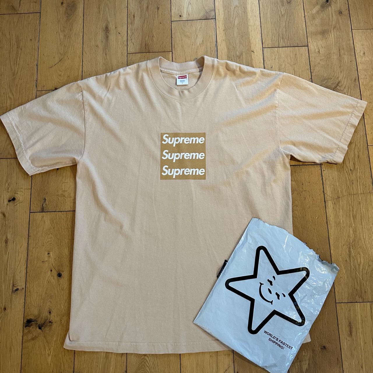 Ass Pizza's 2022 Beige Supreme Triple Box Logo Tee... - Depop