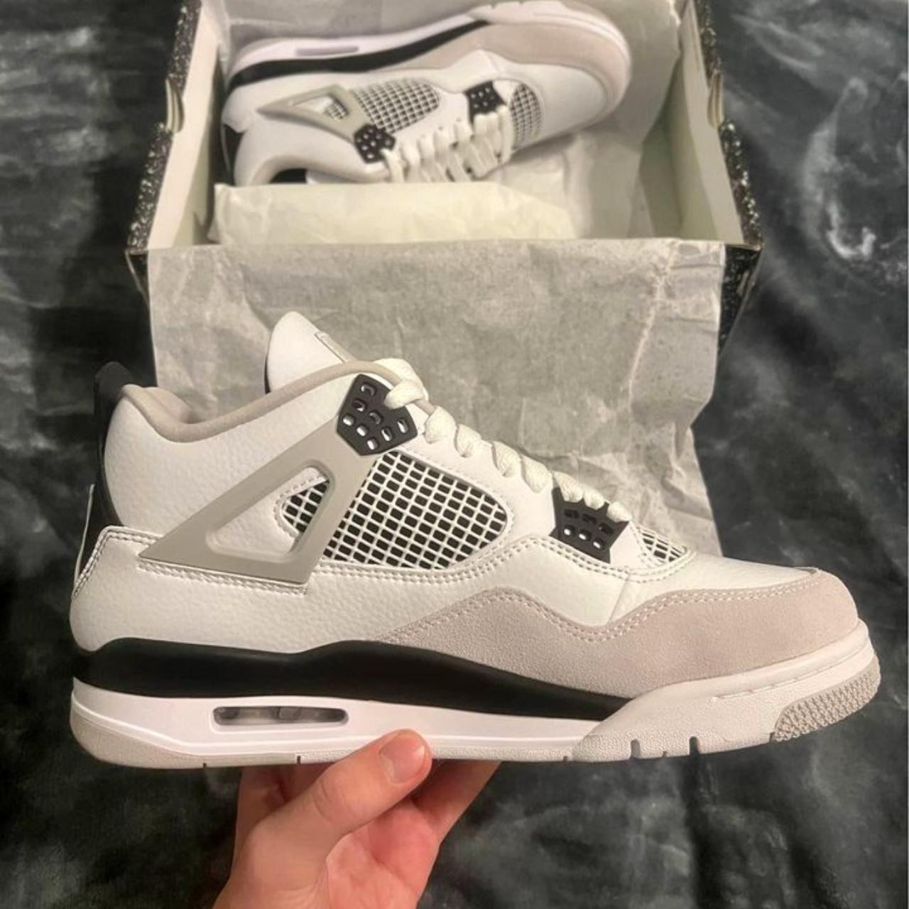 Military Black White Jordan 4 aj4 For Men and Women. - Depop