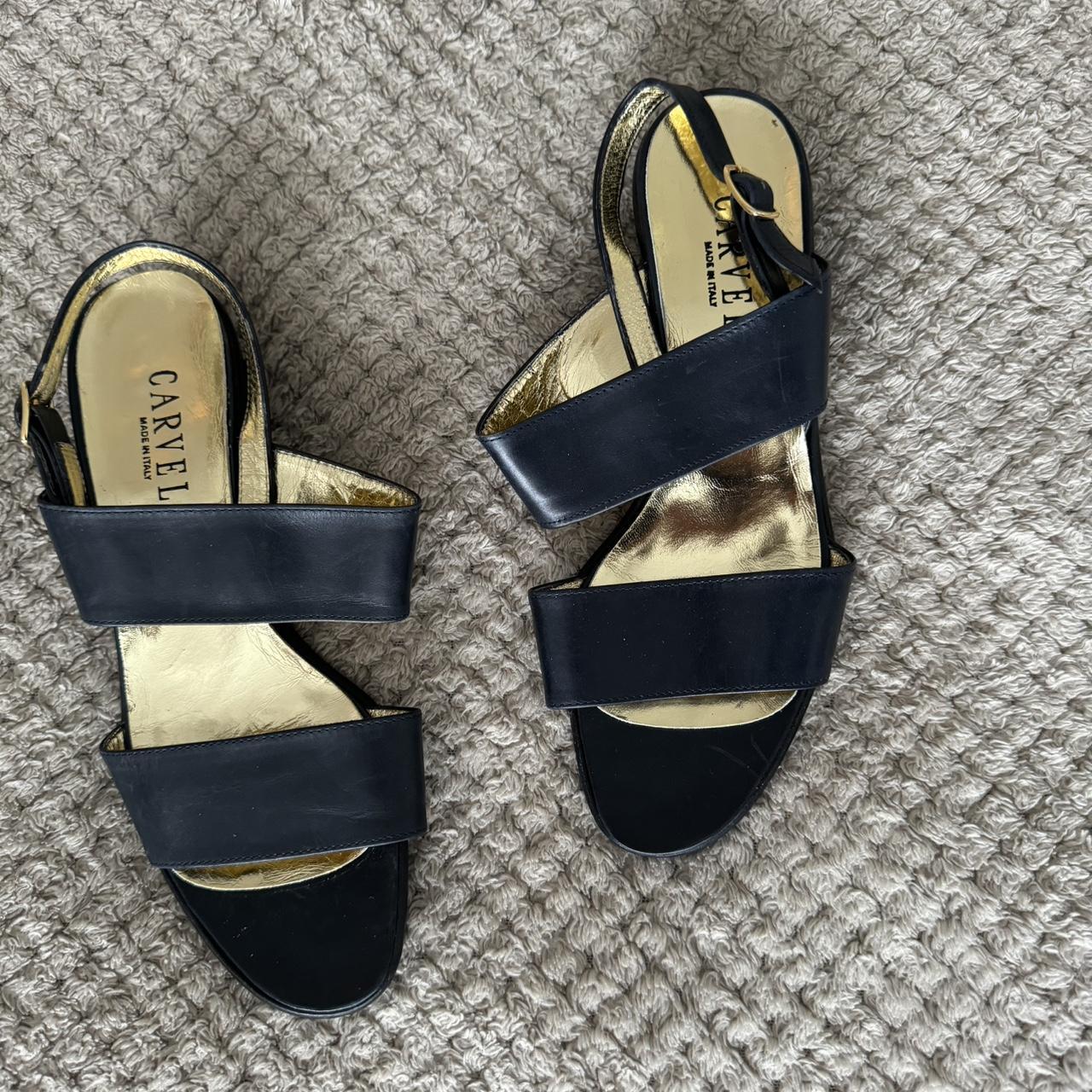 Carvela navy sandals leather size 3.5 Depop