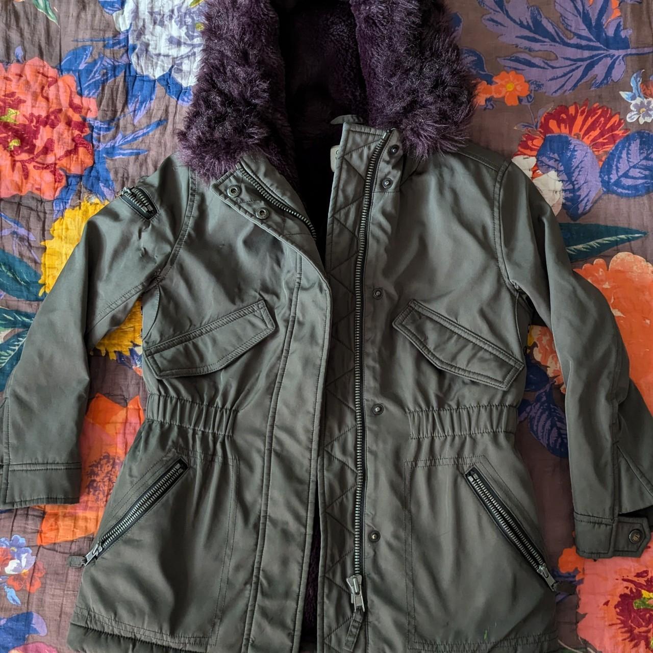 S13 girls winter coat. Small Green paint spot on. Depop