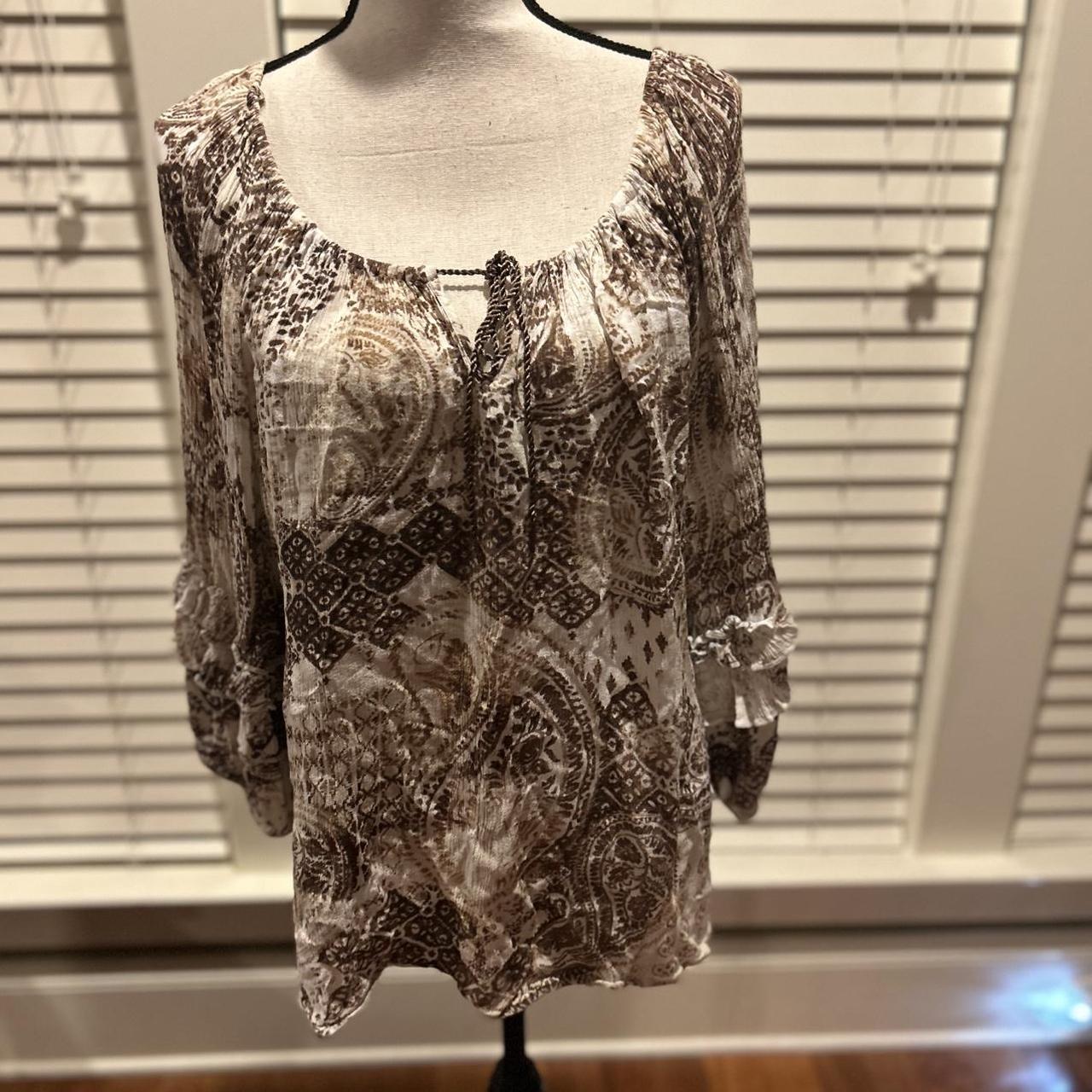 Ruby Rd. Women's Blouse - Brown/Multi - XL – Ruby… - image 1