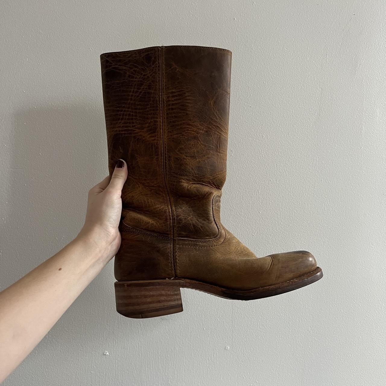 Vintage Frye Campus Boots In Brown Definitely Worn Depop