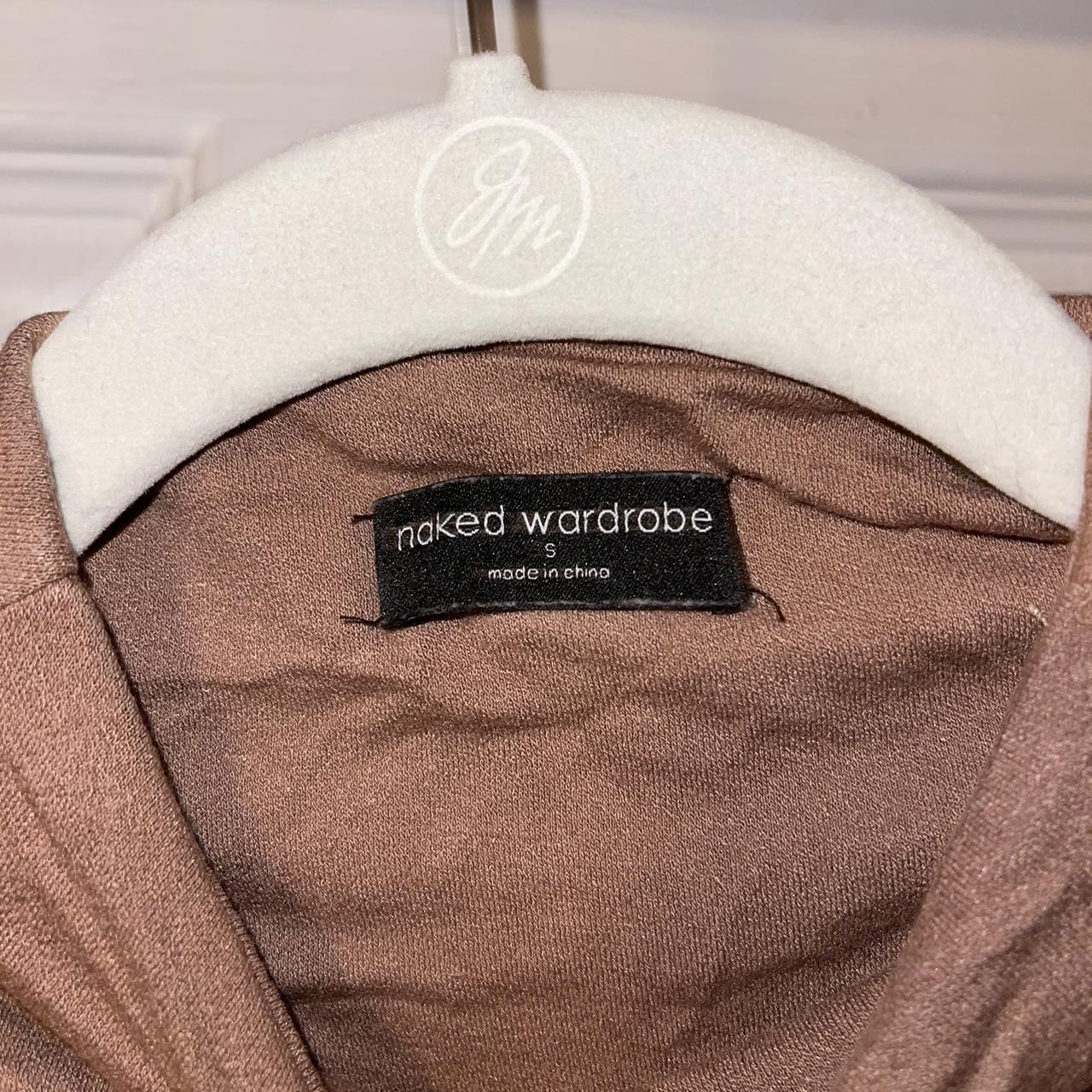 Naked Wardrobe High Neck Bodysuit Taupe Brown Nude Depop