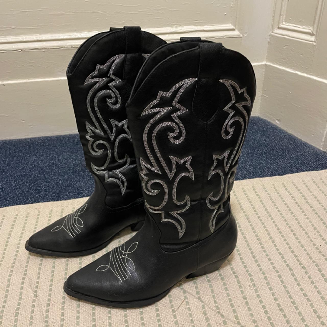asos black cowboy boots