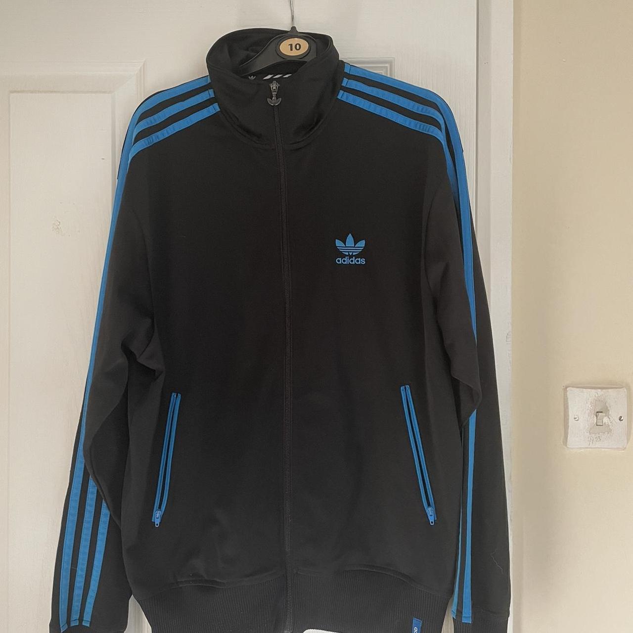 Adidas Originals Men's Black and Blue Jacket | Depop