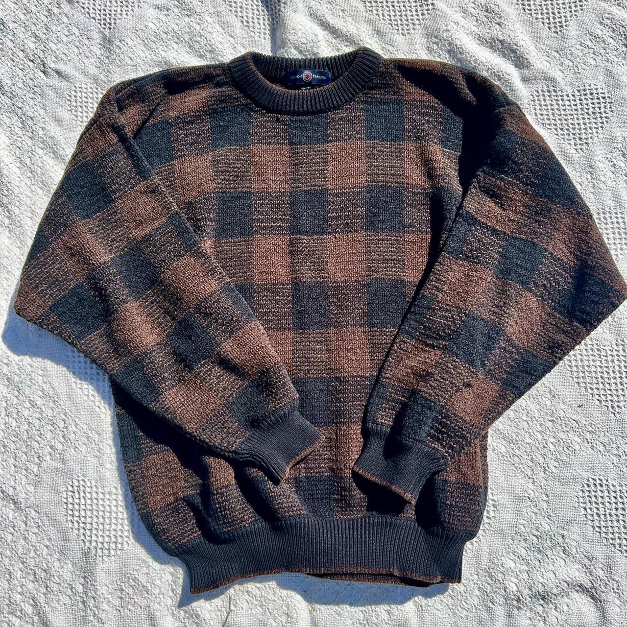 Cotton Traders Men's Sweater Brown/Multi M – Vintage brown