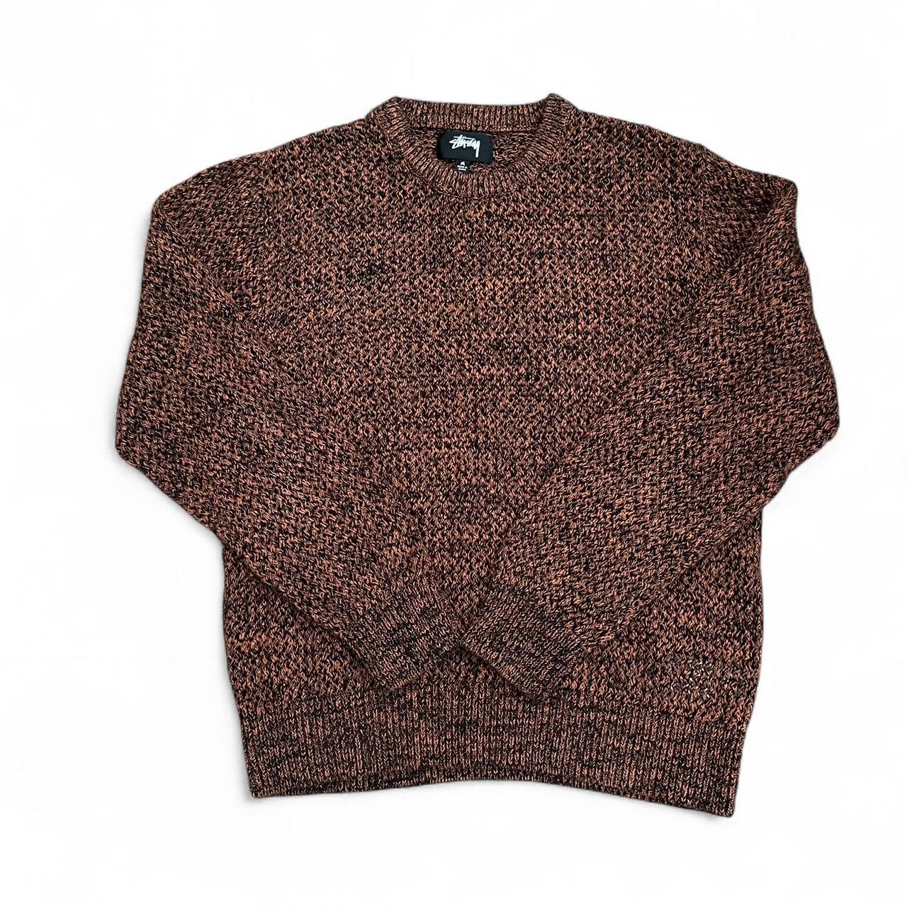 Stussy Two Tone Loose Gauge Knit Long Sleeve Sweater | Depop