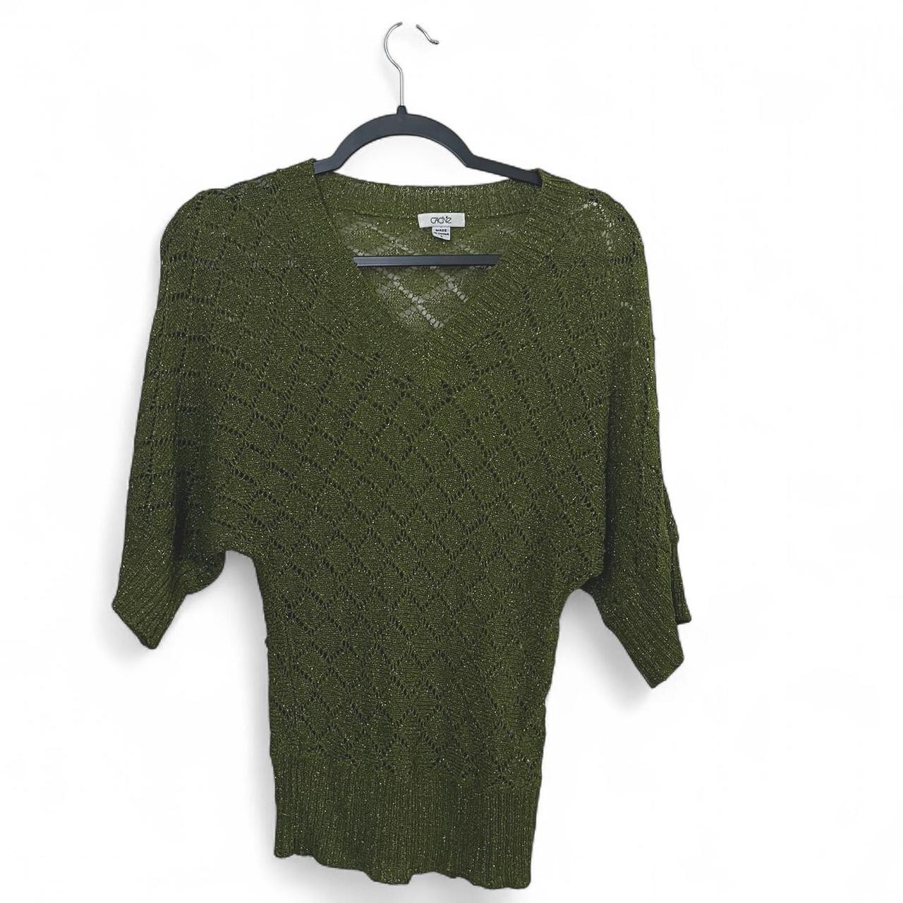 Cache Women's Top - Green - S – Cache Green Metal… - image 2