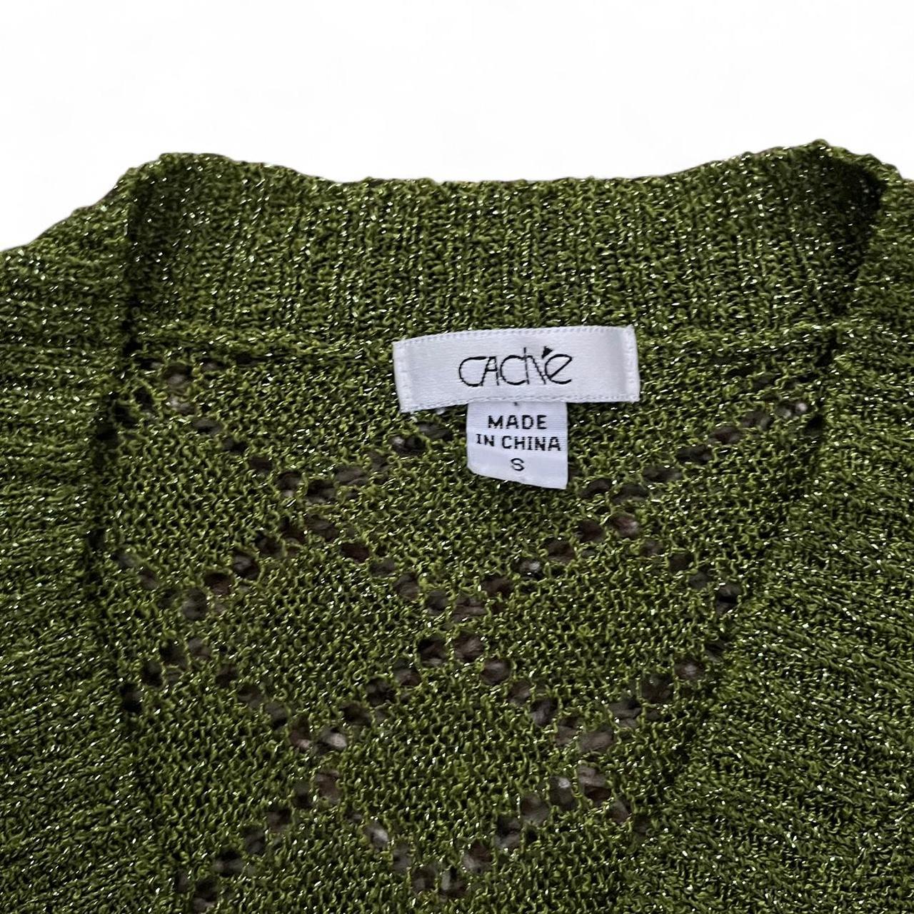 Cache Women's Top - Green - S – Cache Green Metal… - image 4