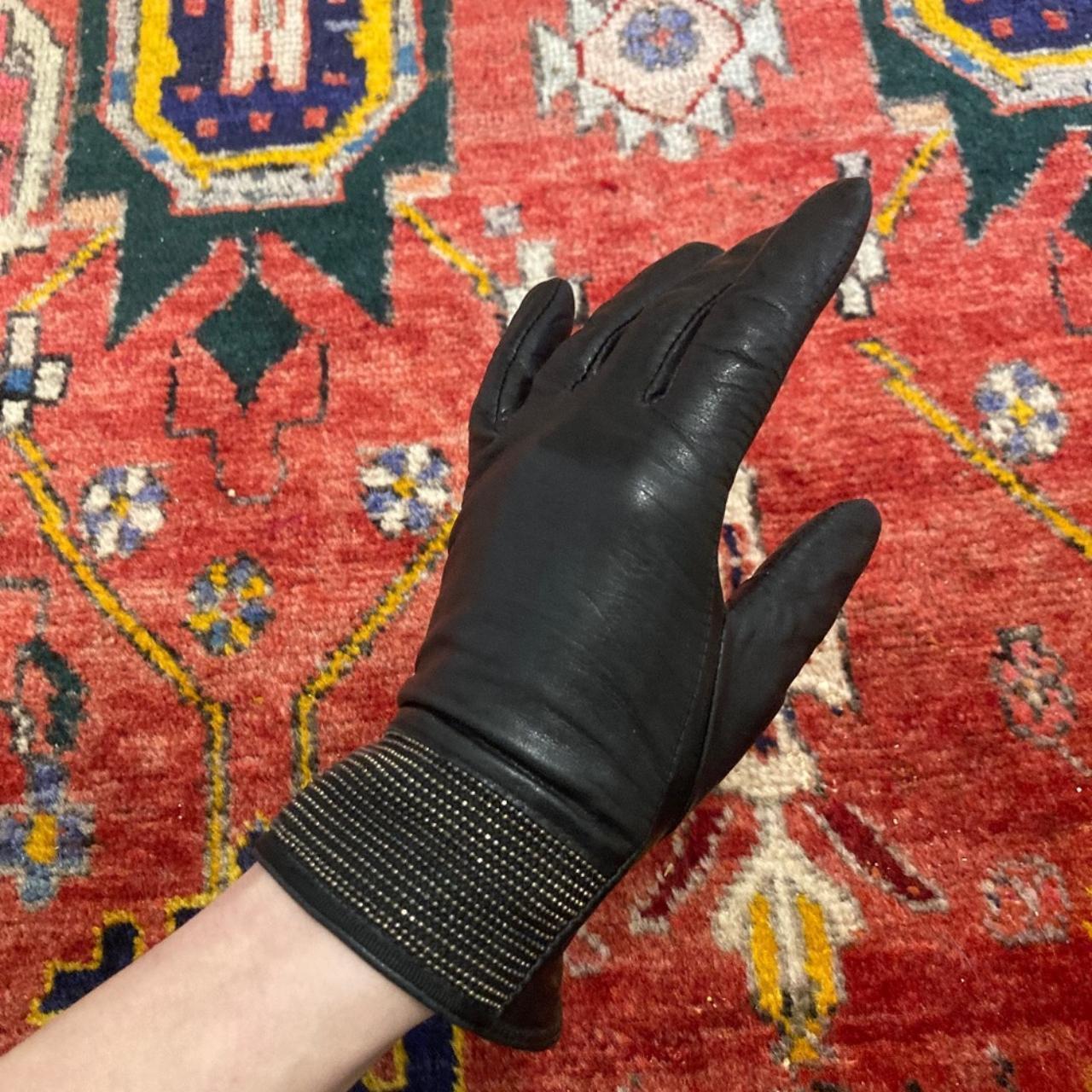 Ralph lauren black leather gloves deals