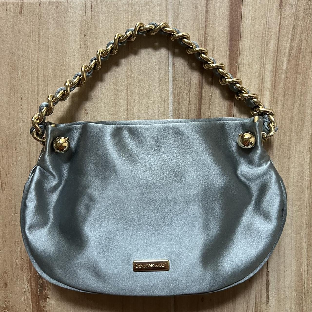 Emporio armani real leather small shoulder clearance bag with chain