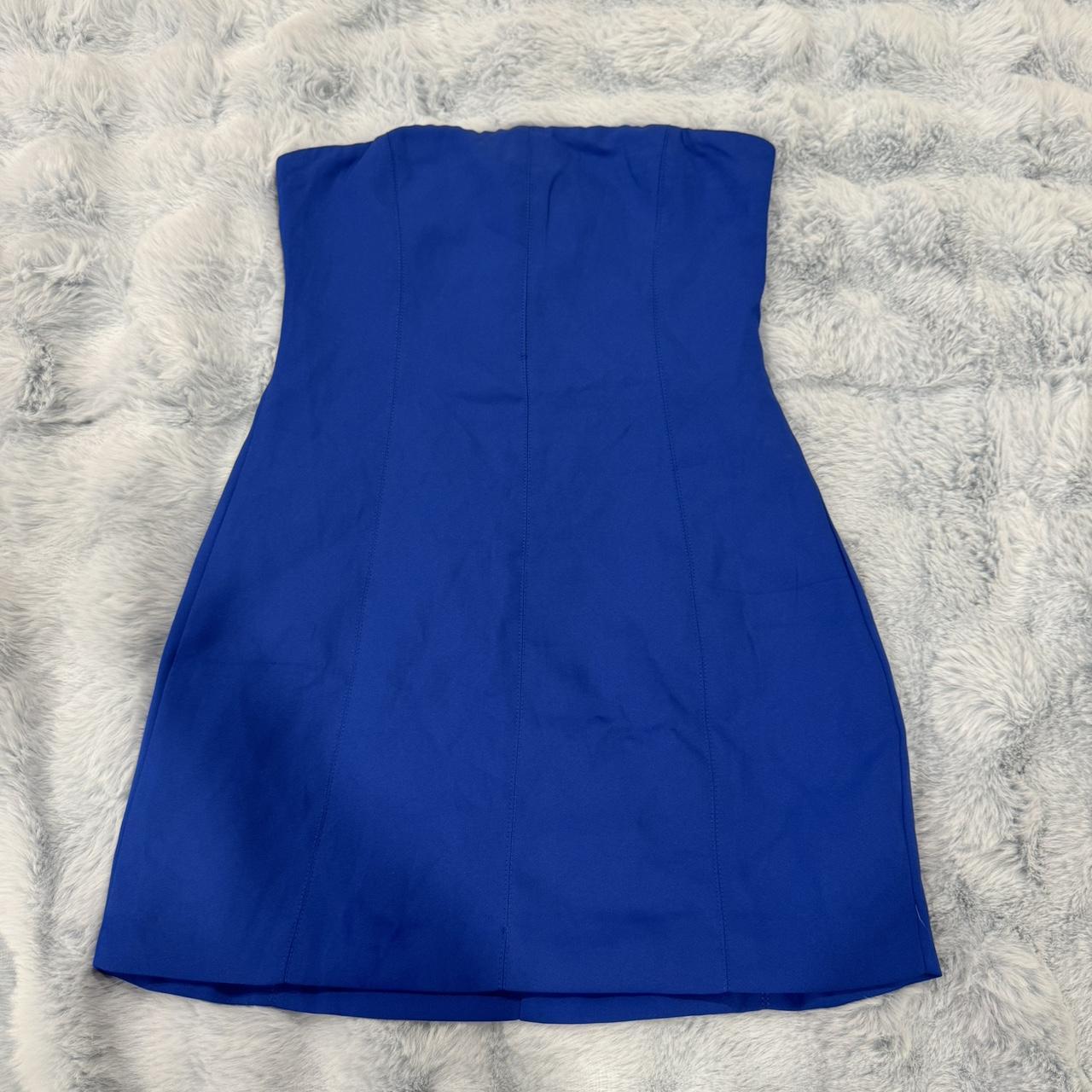 Blue dress plain simple and cute! great condition - Depop