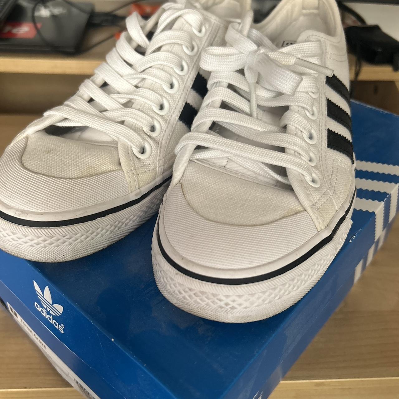 White Adidas nizza Lo Good condition comes with. Depop