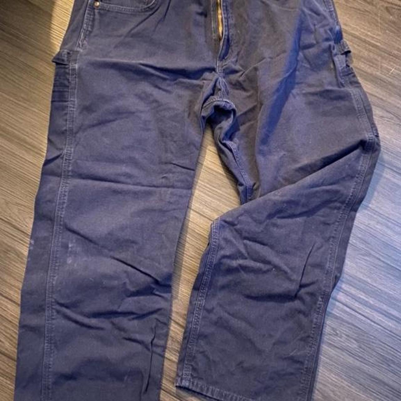 Carhartt Work Pants Navy Blue 38x30 Loose Fit Worked... - Depop