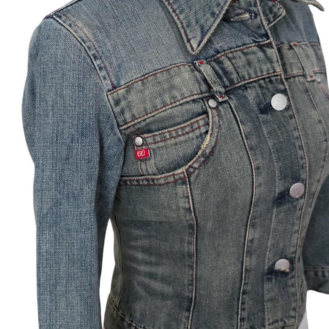 MISS SIXTY ミスシックスティ　2wayジャケットコート　変形スリーブ Vintage Y2k Miss Sixty 60 Womens Button Denim Sherpa Fur Coat