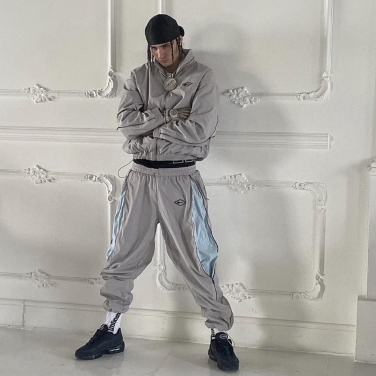 Unknown London light grey and blue tracksuit and... Depop