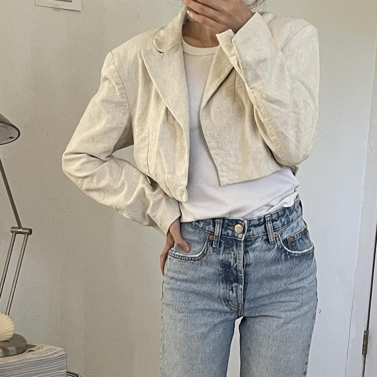 ZARA cropped blazer perfect color, perfect fit Depop