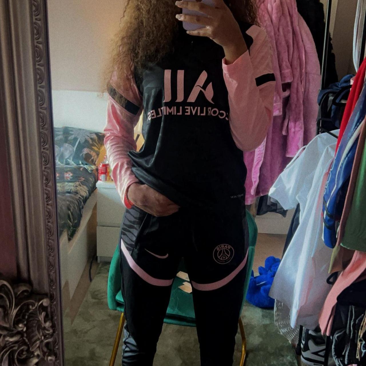 black and pink psg tracksuit women's