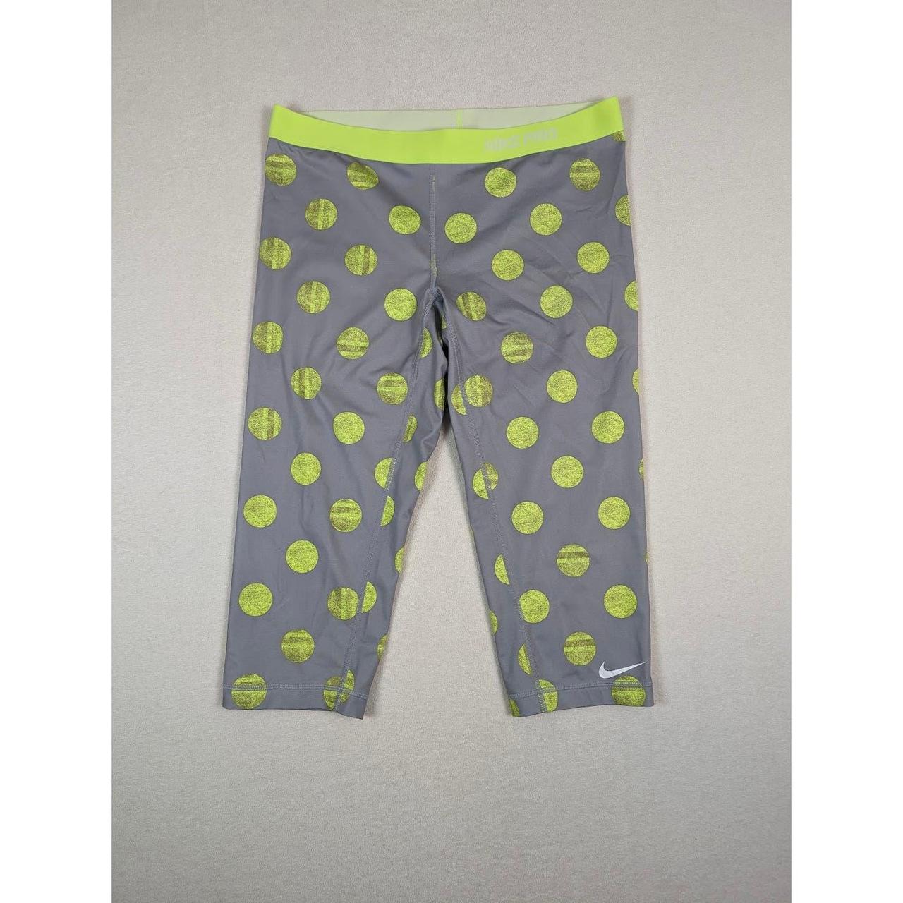 Nike Pro Women s Polka dot Capri Leggings Yellow. Depop