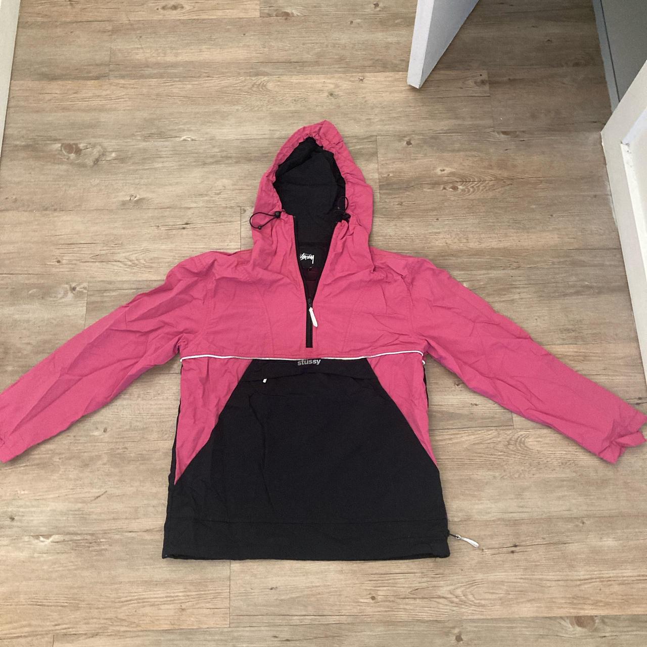 STUSSY Pink and black windbreaker jacket. The only | Depop
