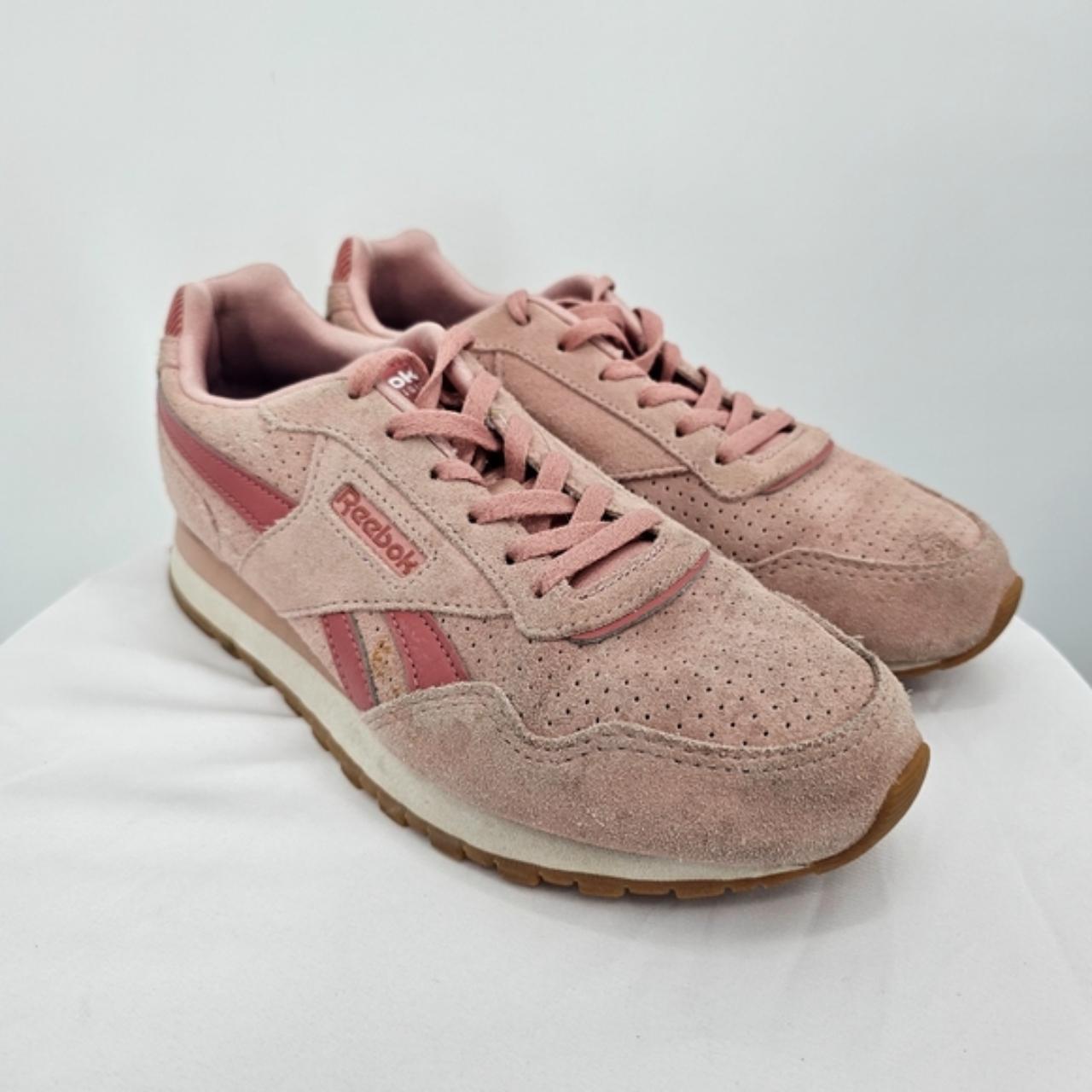 Pink suede reebok trainers hotsell