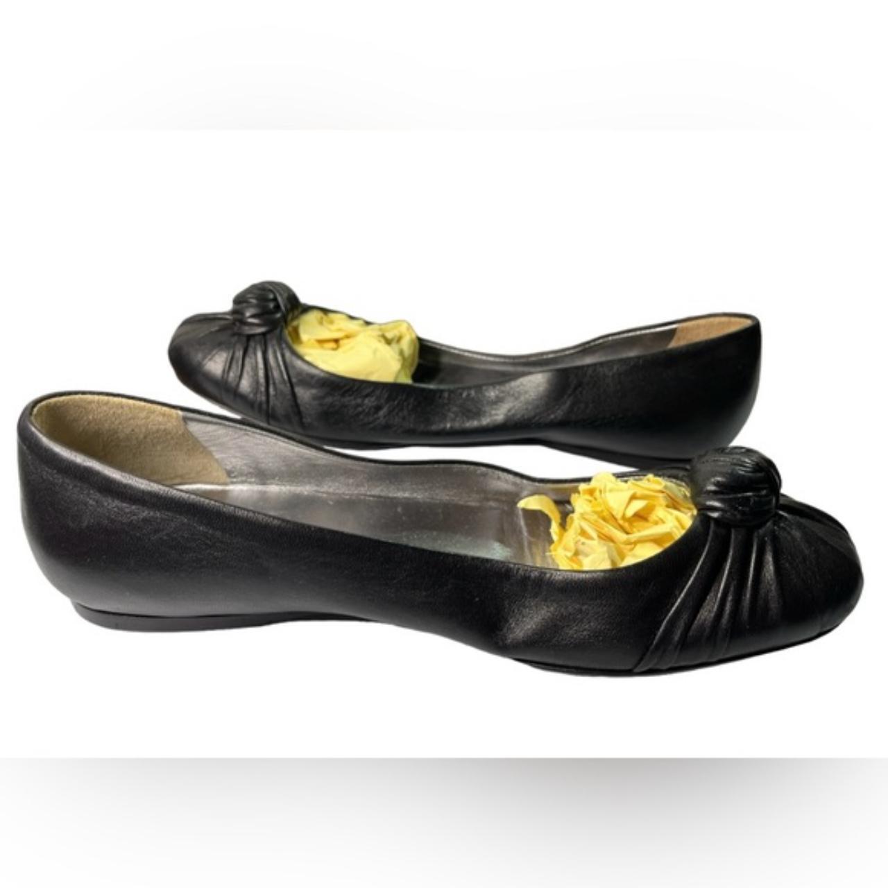 Prada Bow Knot Ballet Flats Black Soft Leather. Depop