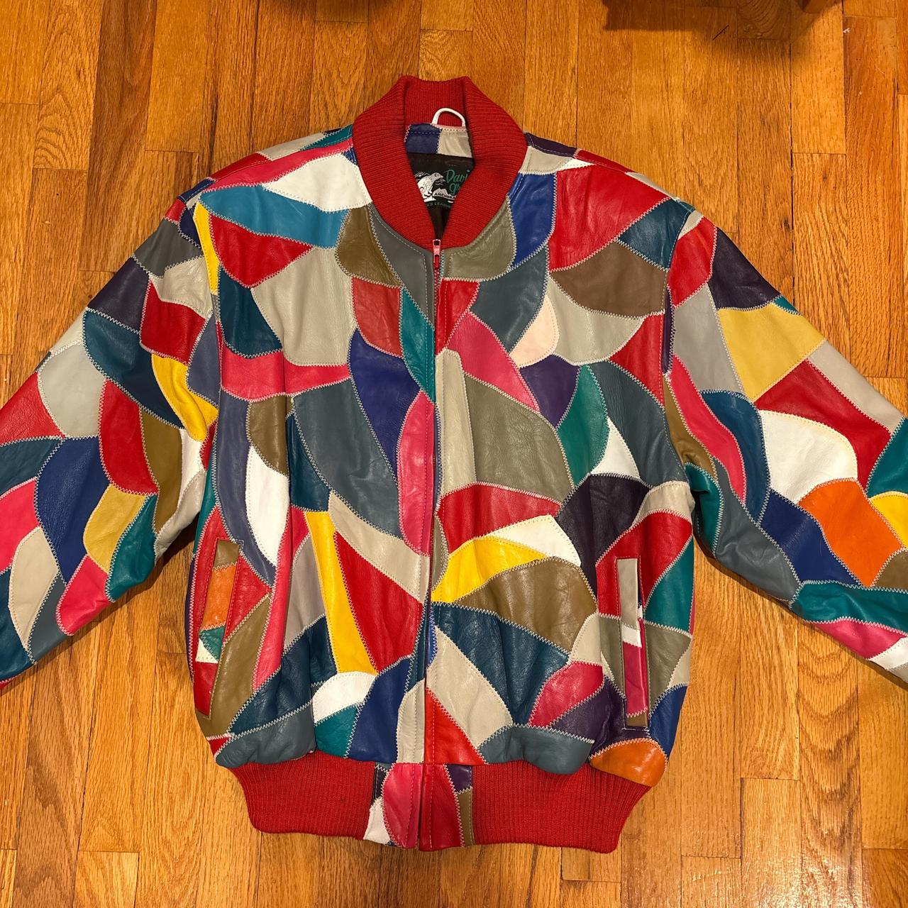 Men's Bomber Jacket - Multi - L – Multicolored le… - image 2