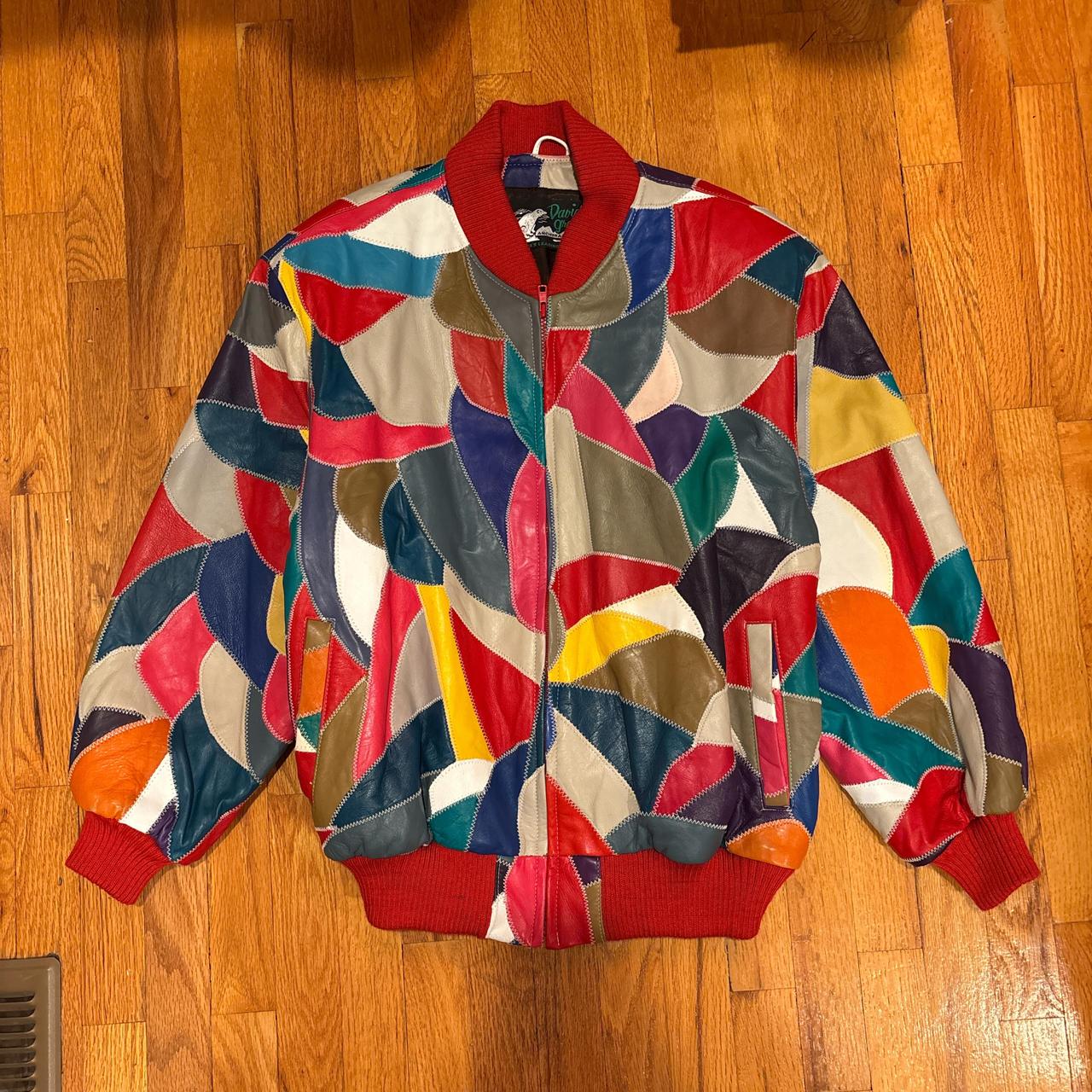 Men's Bomber Jacket - Multi - L – Multicolored le… - image 3
