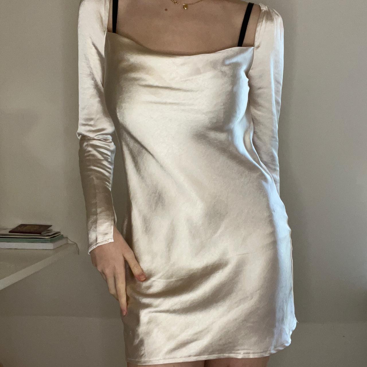 Princess Polly Women's Silver and Gold Dress Depop