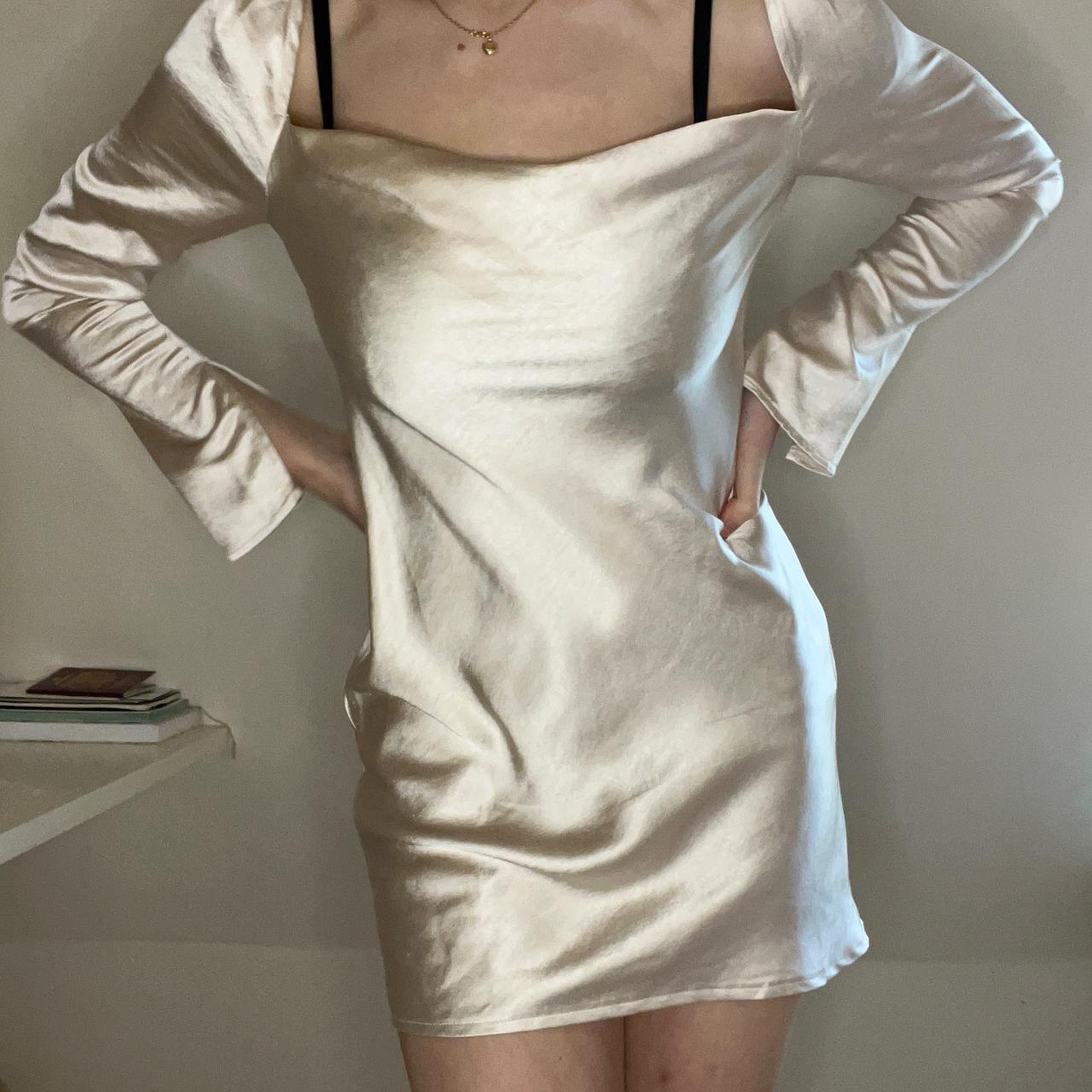 Princess Polly Women's Silver and Gold Dress Depop