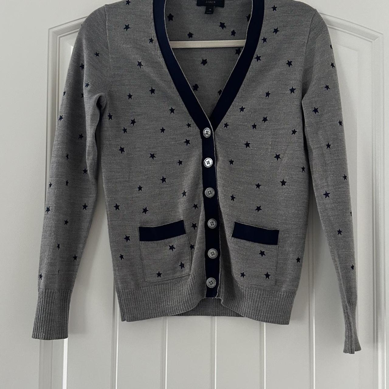 Harlow Gray Navy Star Print Wool Depop