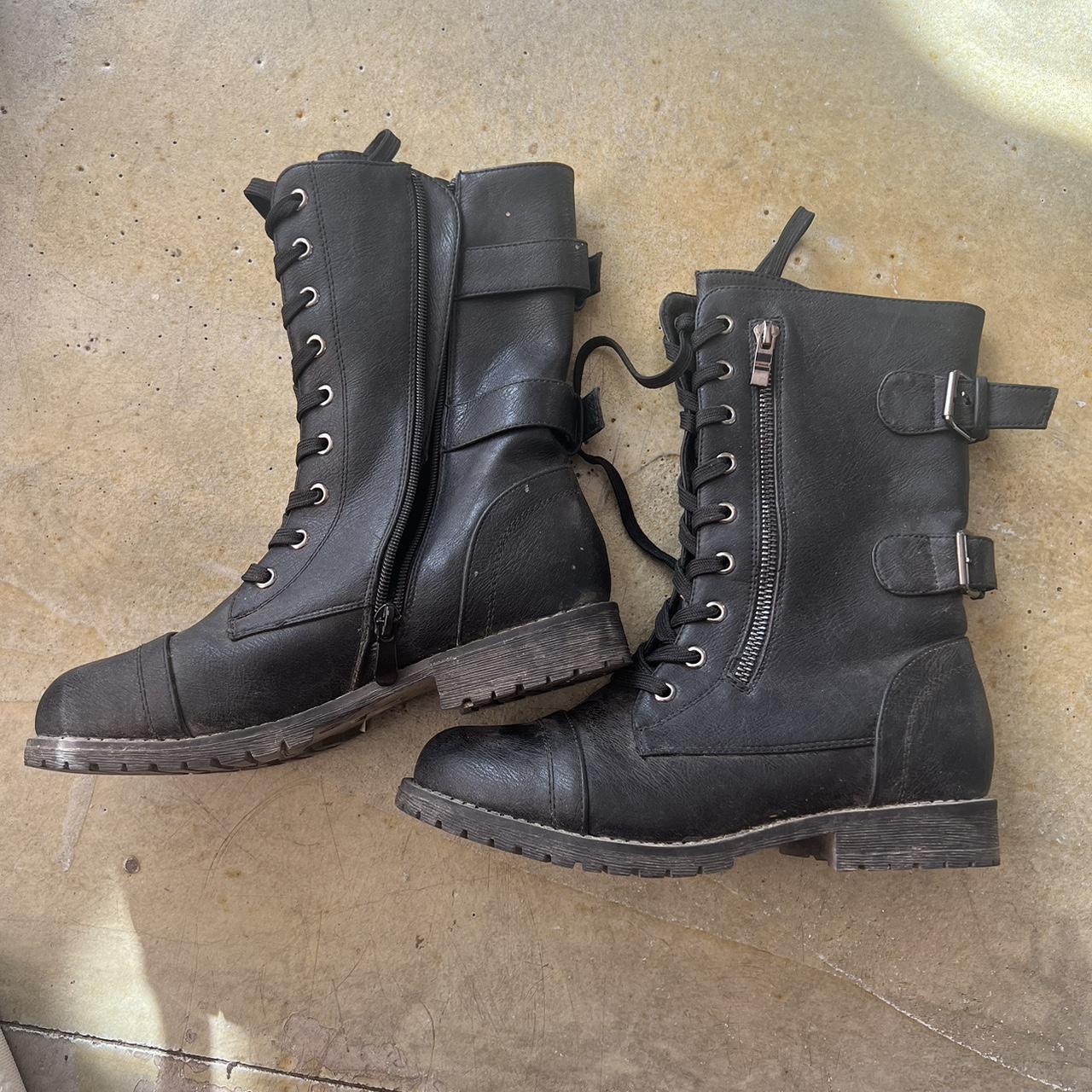 Black combat boots - Depop