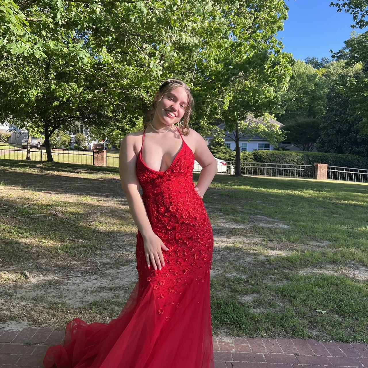 lipsy red prom dress