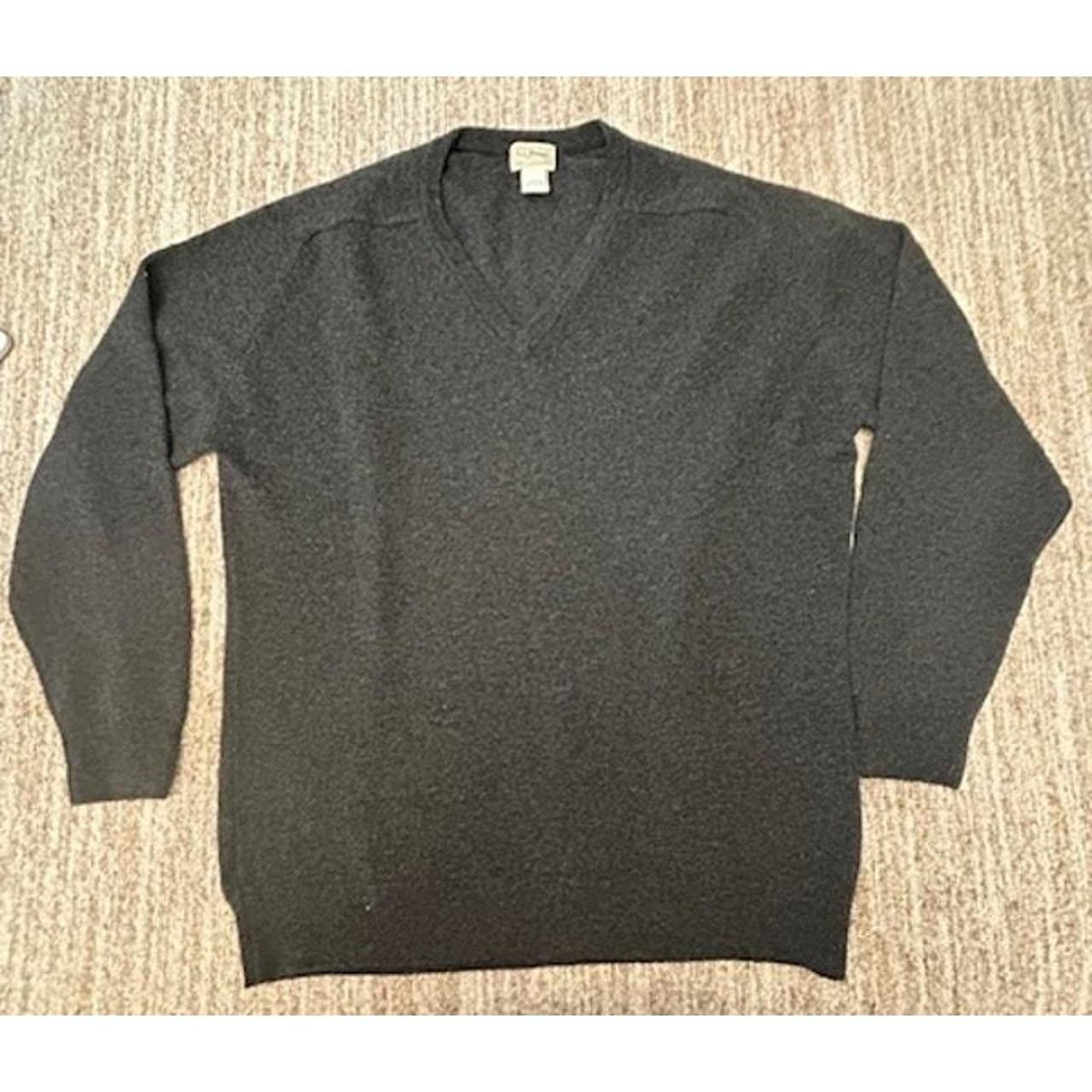 Vintage LL Bean V-Neck Mens Lambswool Dark Depop