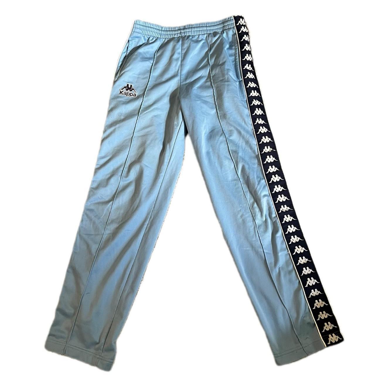 Kappa track pants 1990s in sky blue with tapered. Depop