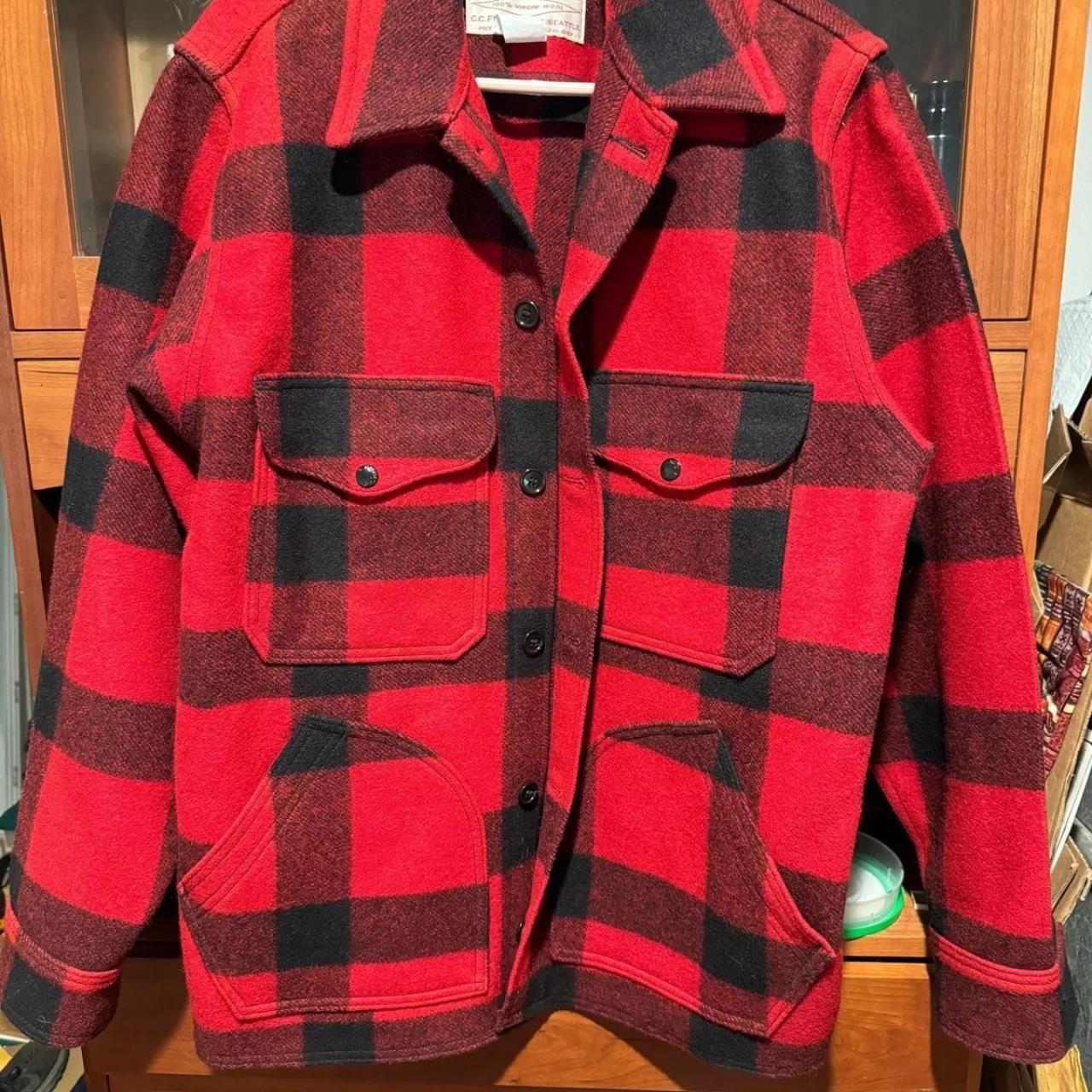 Vintage Filson Red Buffalo Plaid Coat Men s Style. Depop