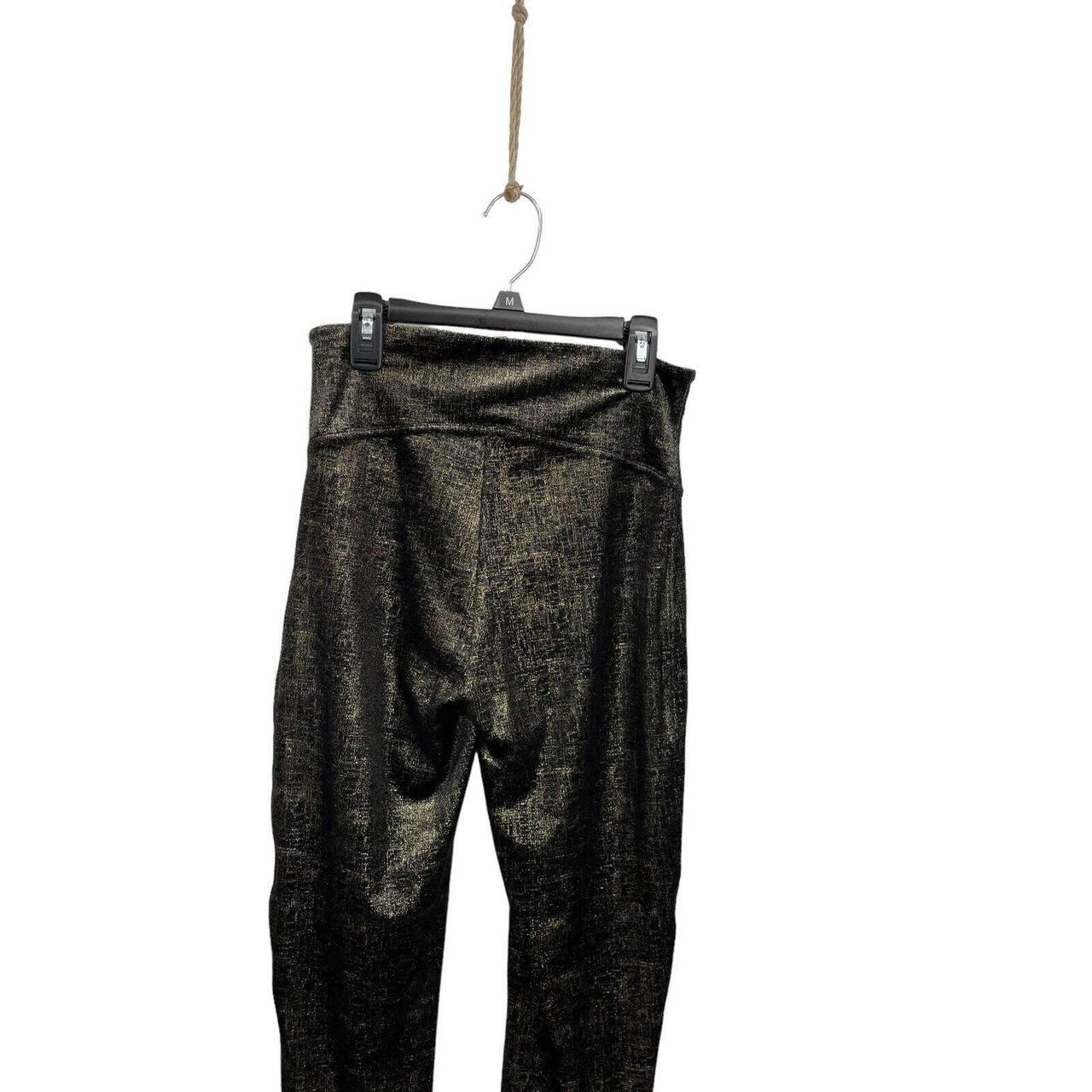 Spanx Velvet Shine black and gold leggings. Size