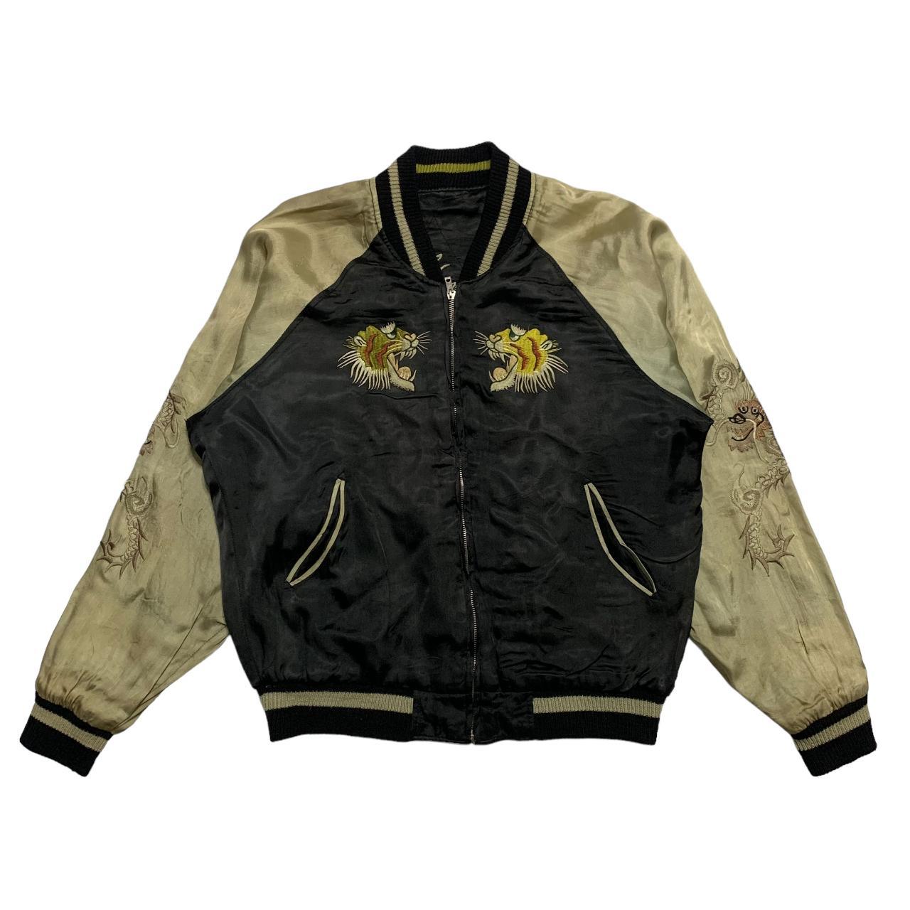 ジャケット・アウター STAMMBAUM Reversible Sukajan GRS Signature Reversible Sukajan Jacket / Chestnut & Gold