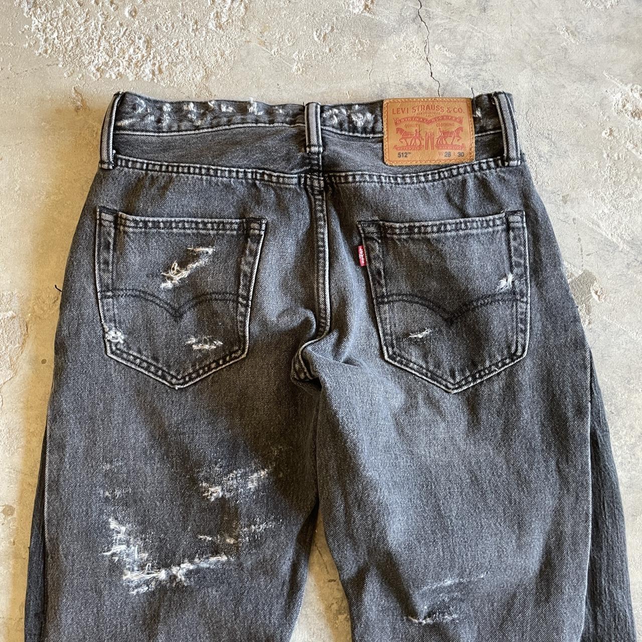 Custom distressed levis 512 shops jeans