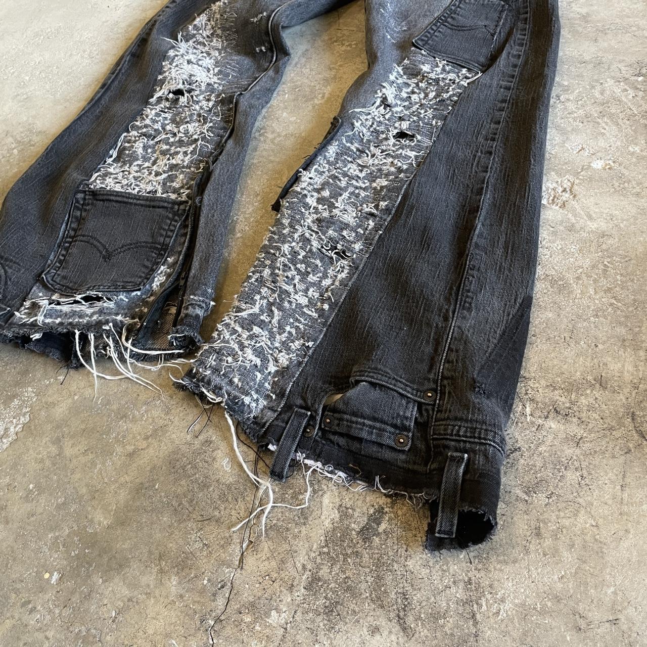 Custom distressed levis 512 shops jeans