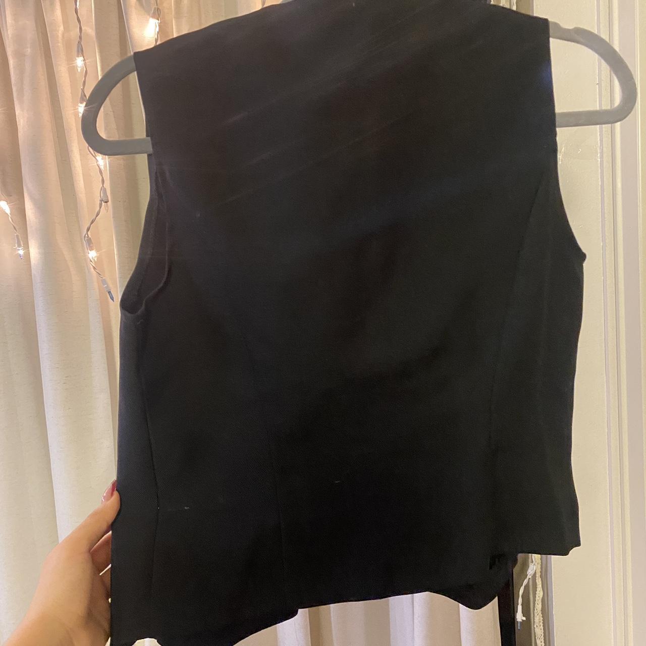 •vintage black vest •gold buttons •worn... Depop