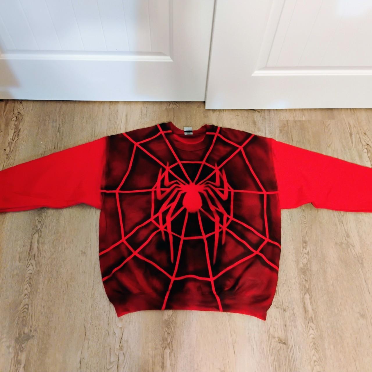 Y2k vintage Spider Man sweatshirt Custom made 2002... - Depop