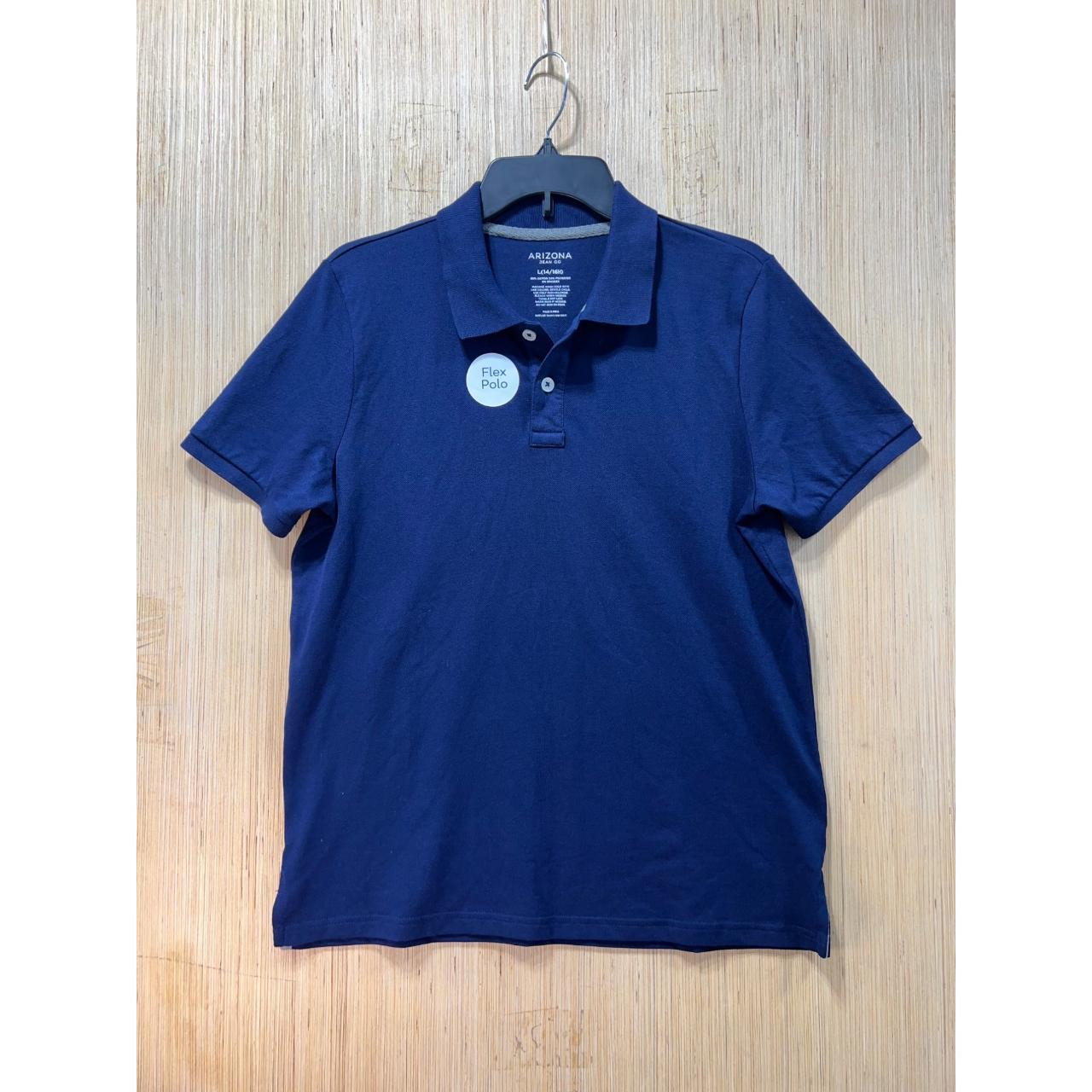 Arizona Jean Co Boys Flex Polo Shirt Navy Blue