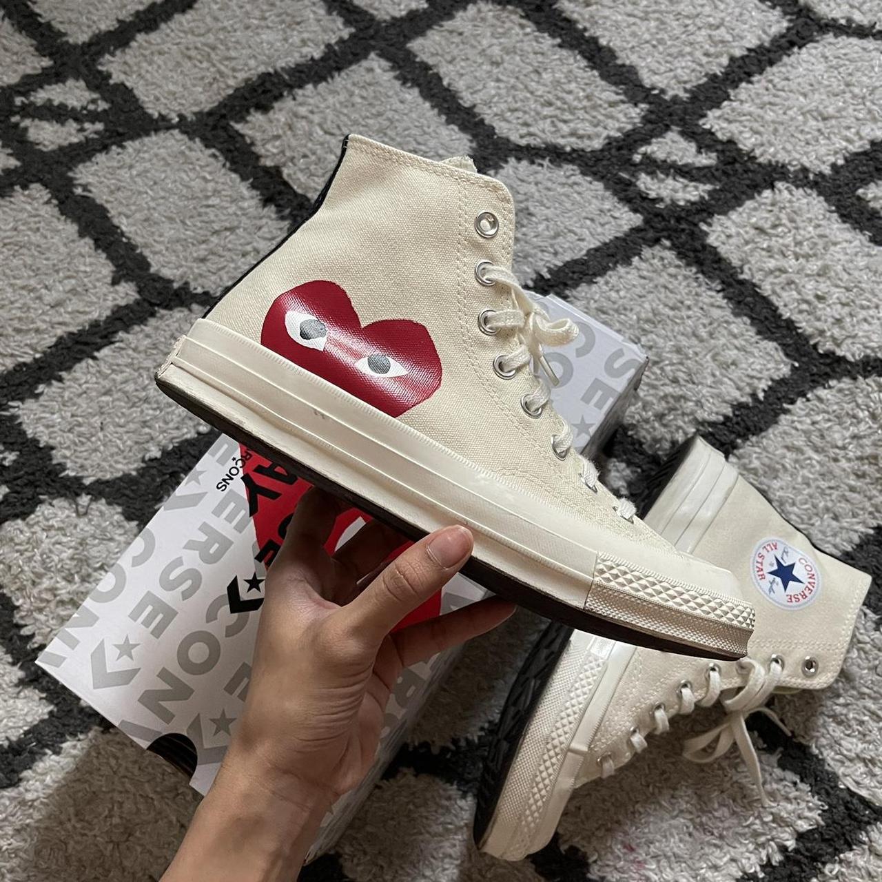 Comme des Garçons Play Women's Cream and White Trainers