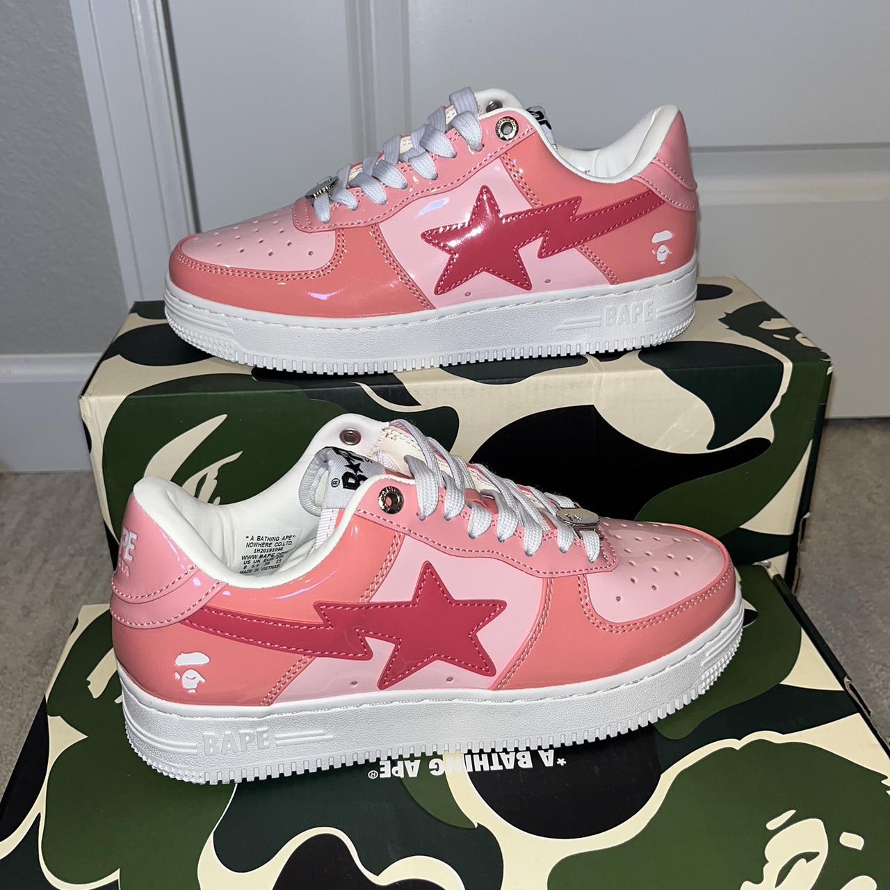 A Bathing Ape Bapesta Shoes Low Top Bape - “Pink”... - Depop