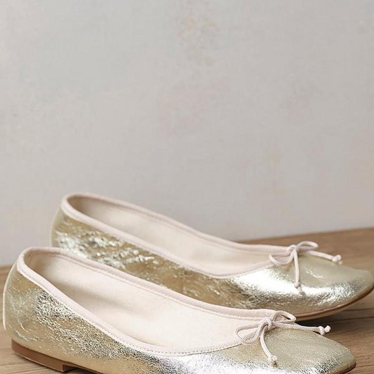 Mint velvet clara gold ballet pumps BOUGHT FOR... Depop