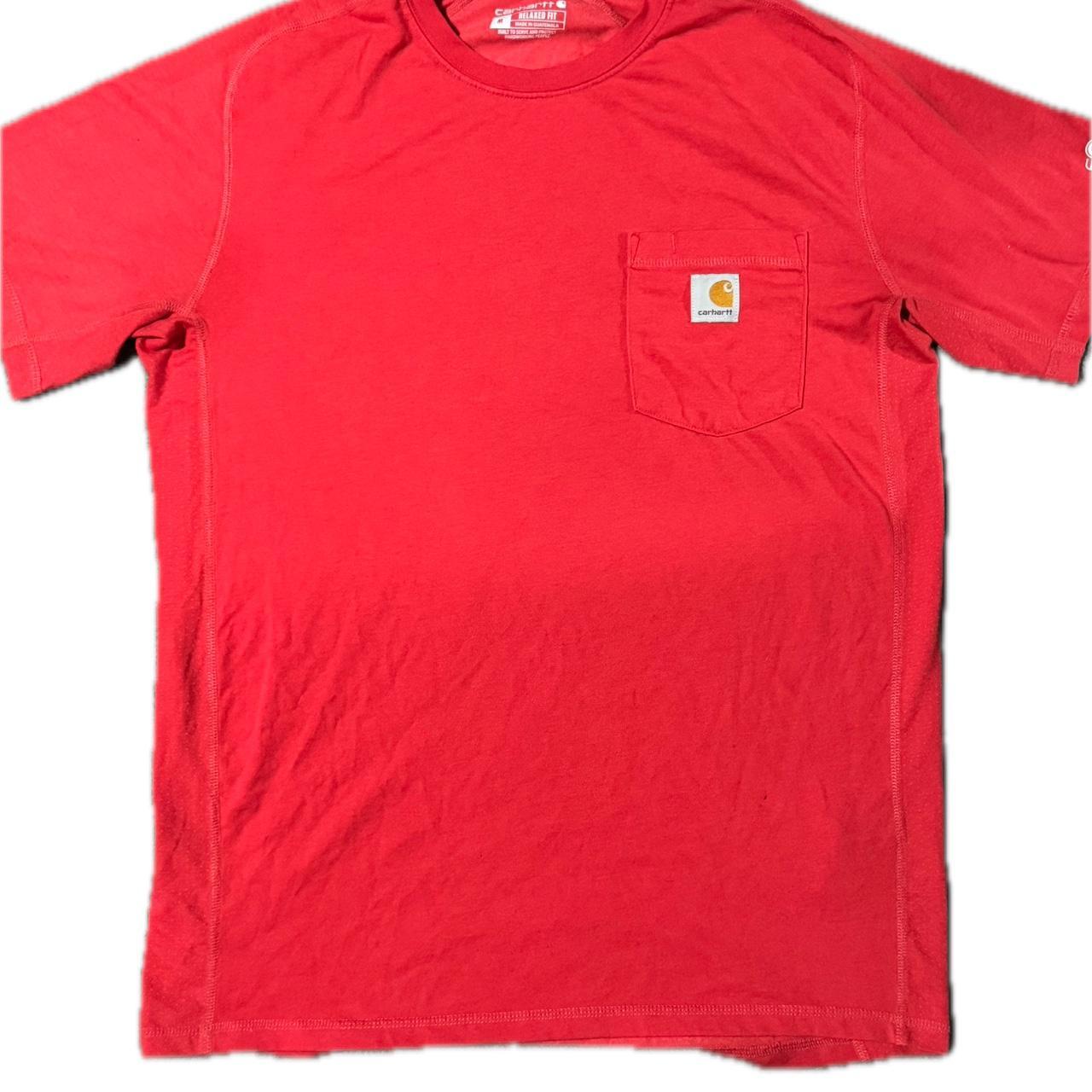 Red Carhartt Force Tee Shirt Medium Fits a little baggy - Depop