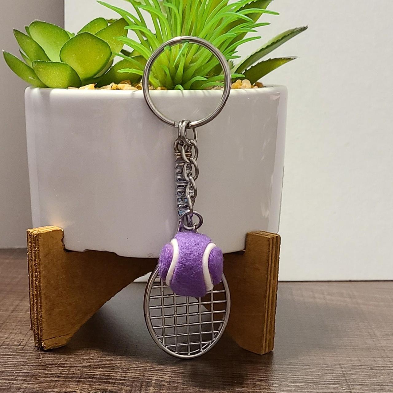 Unbranded Tennis Racket w/Purple Tennis Ball... - Depop